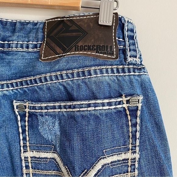 Rock & Roll Cowboy Double Barrel Relaxed Straight Leg Jeans Mens 33X36 - Picture 5 of 14